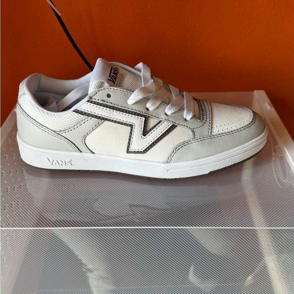 Vans White and Light Gray Low-Top Sneakers